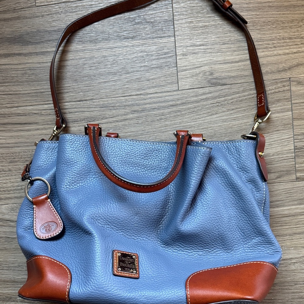 Dooney & Bourke Blue and Tan Shoulder or Tote Bag
